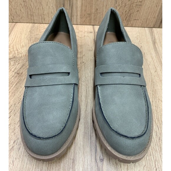 Me Too Oriel Nutmeg Vegan Suede Y2K Chunky Lug Sole Penny Loafer Shoes 8 M - Picture 4 of 16